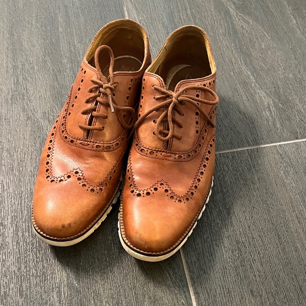 Cole Haan Brown Leather Brogue Oxfords